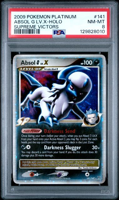 2009 Pokemon Platinum Absol G LV.X Supreme Victors #141 PSA 8