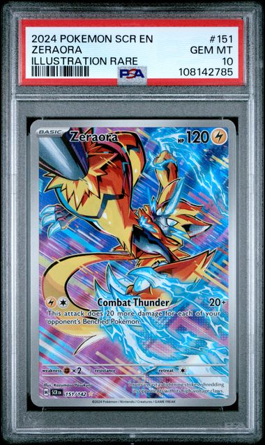 2024 Pokemon Stellar Crown Zeraora Illustration Rare #151 PSA 10