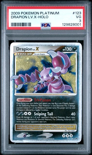 2009 Pokemon Platinum Drapion LV.X - Holo #123 PSA 3