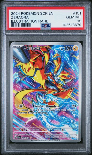 2024 Pokemon Stellar Crown Zeraora Illustration Rare #151 PSA 10