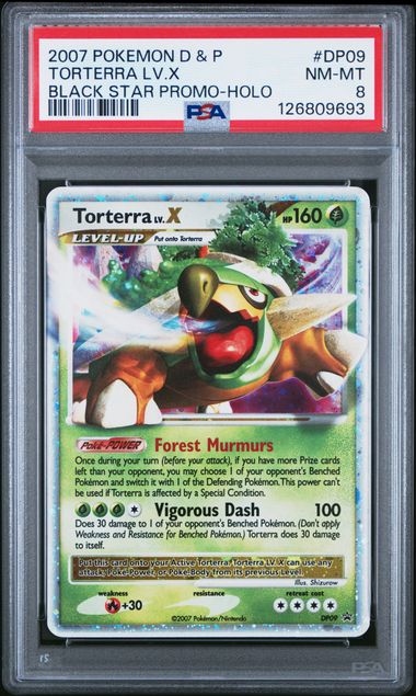 2007 Pokemon Diamond & Pearl Torterra LV.X Black Star Promo #DP09 PSA 8