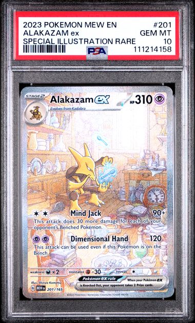 2023 Pokemon 151 MEW EN Alakazam ex Special Illustration Rare #201 PSA 10